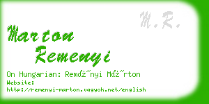 marton remenyi business card